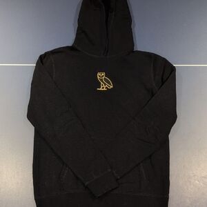 OVO Black and Gold Hoodie With Classic Owl Logo
